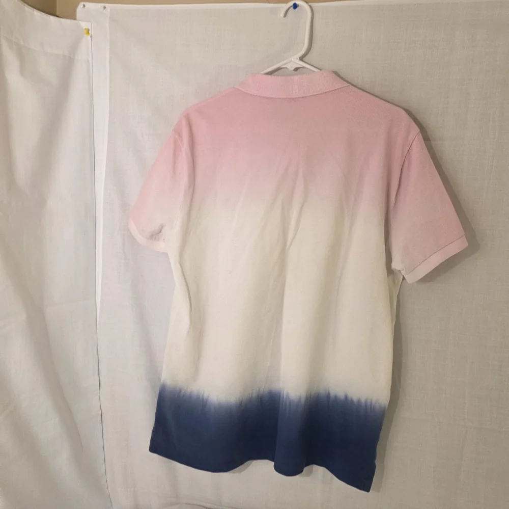 Ralph Lauren Polo in Pink, Blue, White Ombre Sz Large, Custom Slim Fit
